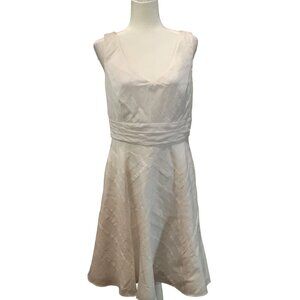 White House Black Market Sleeveless Textured White Dress Size 12